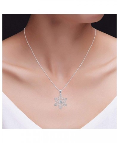 Natural Diamond Snowflake Pendant Necklace In 14k White Gold Over Sterling Silver With 18" Chain Snowflake Style 1 $53.00 Nec...