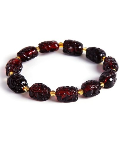 Natural Baltic Amber Bracelet for Adults (Women/Men)/ Baltic Amber Rainbow Beads Certified Amber Jewelry/Stretch Handmade Gem...