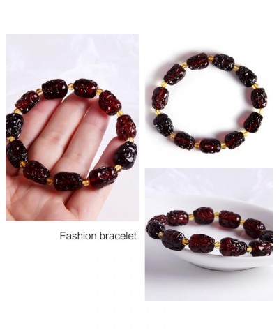 Natural Baltic Amber Bracelet for Adults (Women/Men)/ Baltic Amber Rainbow Beads Certified Amber Jewelry/Stretch Handmade Gem...