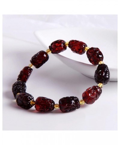 Natural Baltic Amber Bracelet for Adults (Women/Men)/ Baltic Amber Rainbow Beads Certified Amber Jewelry/Stretch Handmade Gem...