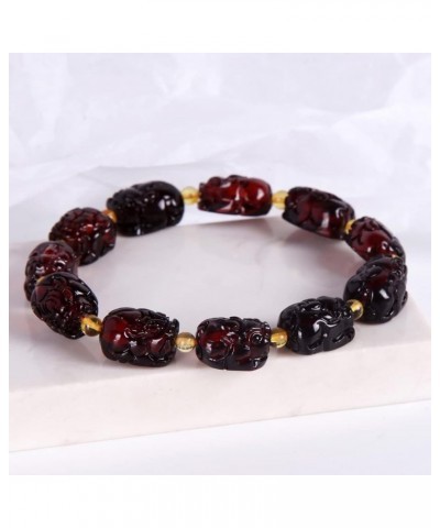 Natural Baltic Amber Bracelet for Adults (Women/Men)/ Baltic Amber Rainbow Beads Certified Amber Jewelry/Stretch Handmade Gem...