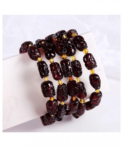 Natural Baltic Amber Bracelet for Adults (Women/Men)/ Baltic Amber Rainbow Beads Certified Amber Jewelry/Stretch Handmade Gem...