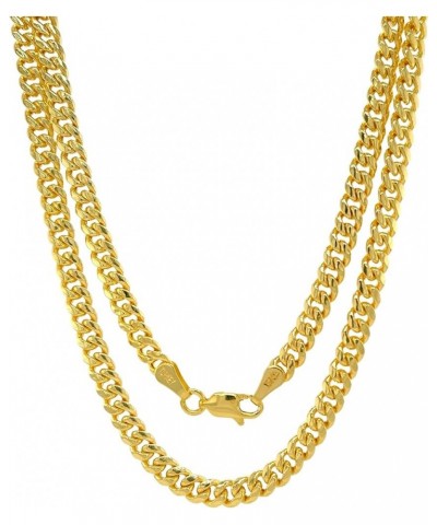 14K Gold Miami Cuban Link Chain Men - 1.85mm 2.15mm 2.85mm 3.85mm 4.4mm 5.35mm Diamond Cut Thick Cuban Curb Chain - Yellow Re...