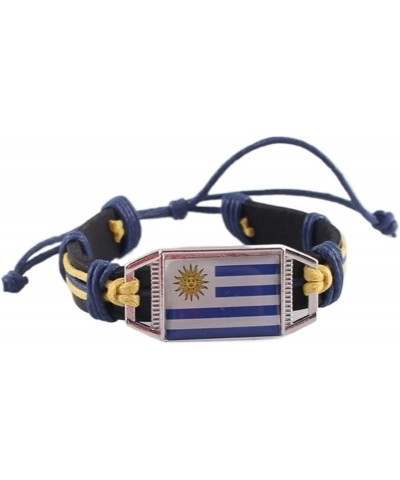 Flag Bracelet Ukraine United States Uruguay Ethiopia's Regional Flag Leather Bracelet (Color : Portugal) Uruguay $18.19 Brace...