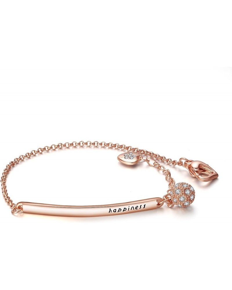 Fashion Rose Gold Bracelet for Women Girl Dainty Slider Bracelets Jewelry Link-Rose gold $10.07 Bracelets