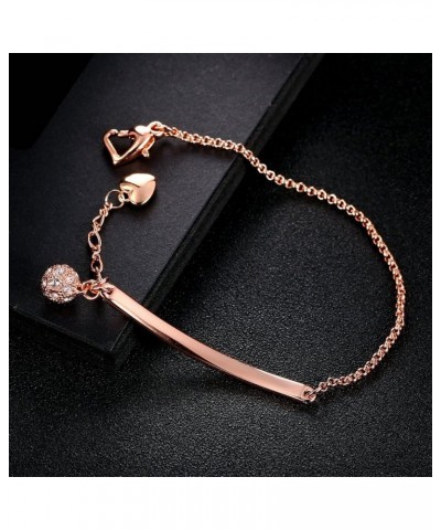 Fashion Rose Gold Bracelet for Women Girl Dainty Slider Bracelets Jewelry Link-Rose gold $10.07 Bracelets