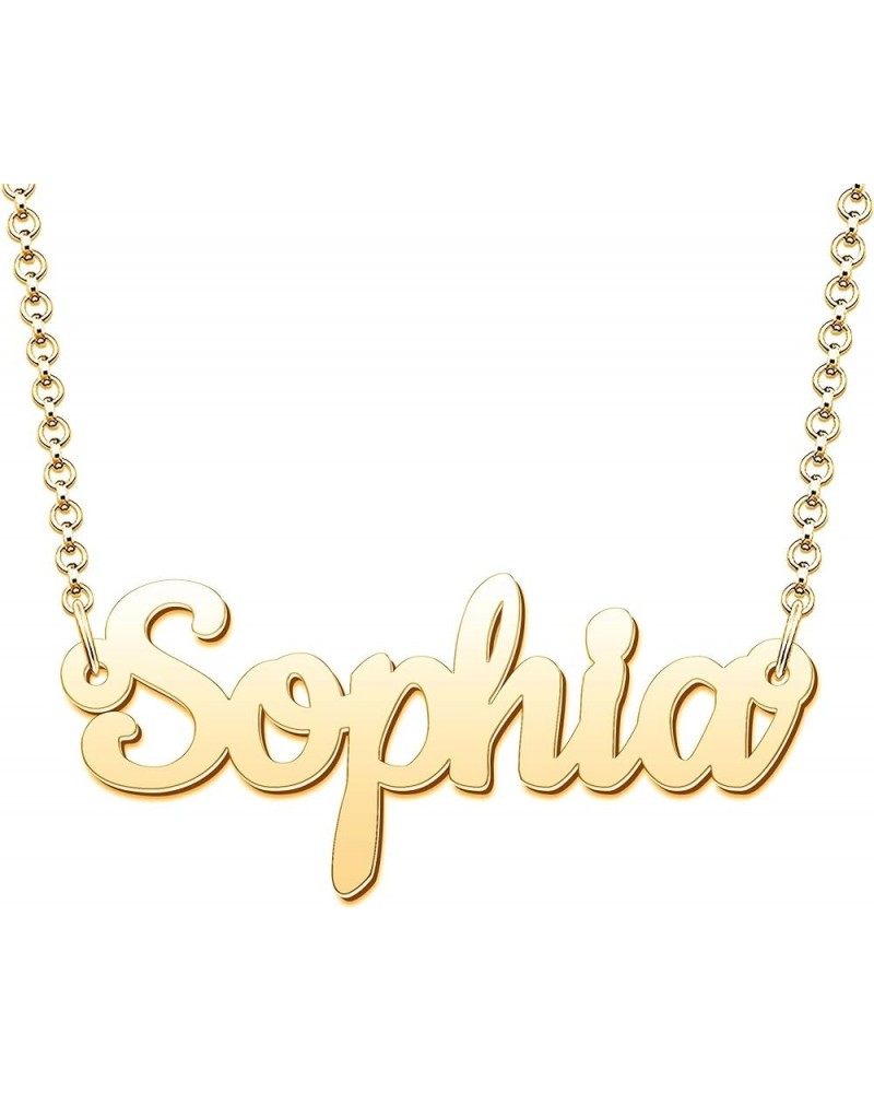 Name Necklace Personalized Custom Nameplate Pendant 18K Gold Plated for Women Girls Boys Men FONT672-custom only $12.74 Neckl...