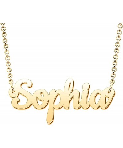 Name Necklace Personalized Custom Nameplate Pendant 18K Gold Plated for Women Girls Boys Men FONT672-custom only $12.74 Neckl...