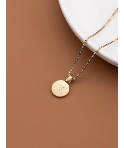 Gold Initial with Braille Pendant Necklaces for Women Girls, 18K Gold Plated Dainty Brass Box Chain Necklace Personalized Coi...