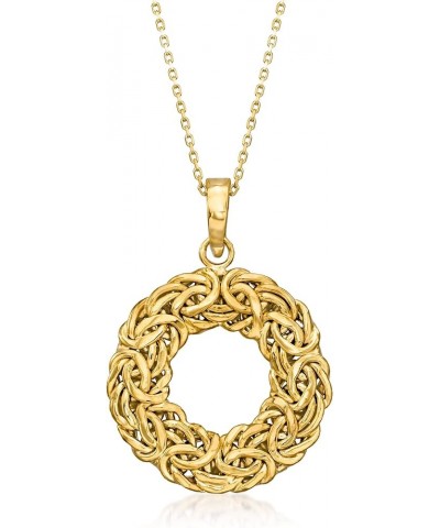 Canaria 10kt Yellow Gold Byzantine Circle Pendant Necklace 18.0 Inches $106.88 Necklaces