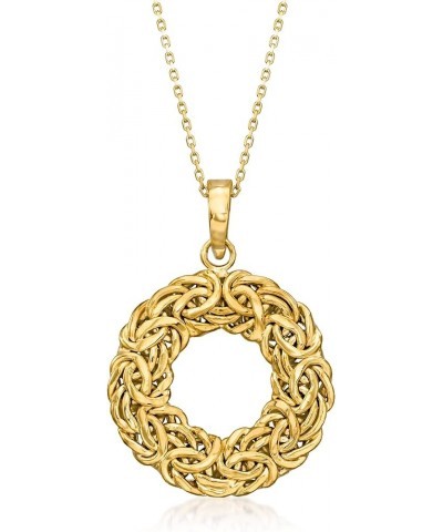 Canaria 10kt Yellow Gold Byzantine Circle Pendant Necklace 18.0 Inches $106.88 Necklaces