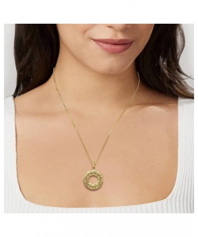 Canaria 10kt Yellow Gold Byzantine Circle Pendant Necklace 18.0 Inches $106.88 Necklaces