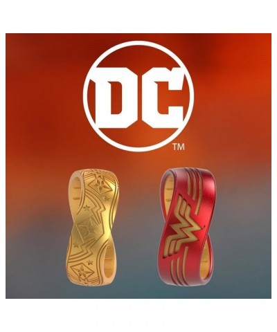 DC Comics Collection - Etched Silicone Ring - Comfortable, Breathable, and Safe - Batman, Superman, The Flash, and Wonder Wom...