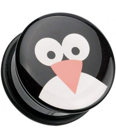 Cute Penguin Single Flared Ear Gauge Plug 2 GA (6.5mm) $10.79 Body Jewelry