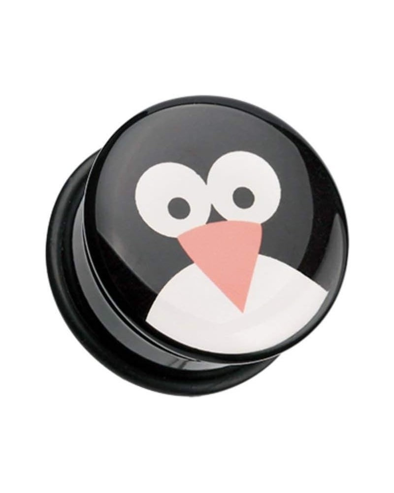 Cute Penguin Single Flared Ear Gauge Plug 2 GA (6.5mm) $10.79 Body Jewelry