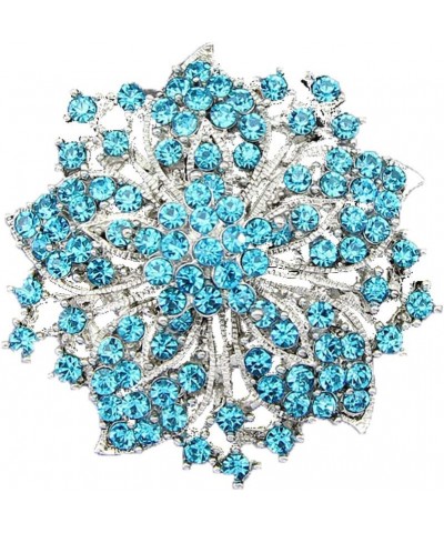 All-Match Accessories Brooches Wedding Bridal Big Crystal Rhinestone Bouquet Brooch Pin for Women Blue 3 $10.25 Others