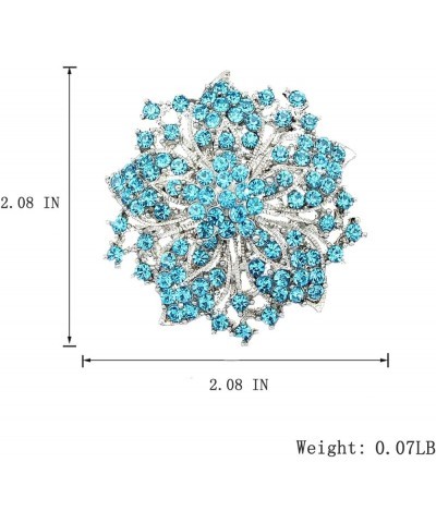 All-Match Accessories Brooches Wedding Bridal Big Crystal Rhinestone Bouquet Brooch Pin for Women Blue 3 $10.25 Others