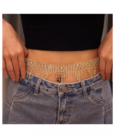 Rhinestone Fringe Tassels Waist Chains Belly Chain Bikini Body Chains Belt for Women Party Nightclub Gold $10.74 Body Jewelry