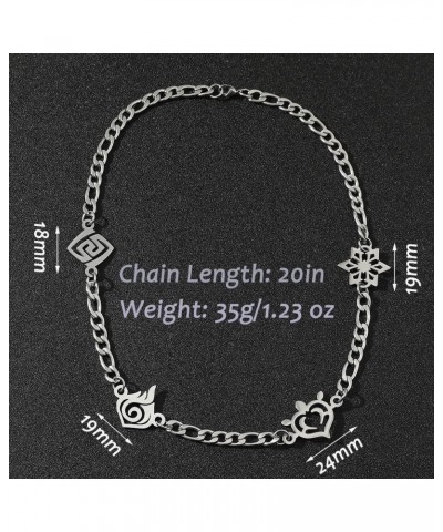 Genshin Vision Choker Necklace, Hot Ins Trendy Game Project Figure Choker Titanium Steel Chain Punk Hip Hop Street Dance Rock...