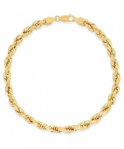 10k Gold Rope Chain Bracelet Yellow Gold / 3.5mm / 7 inch 7.0 Inches $38.76 Bracelets