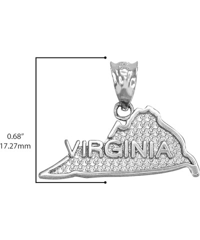 .925 Sterling Silver Dangling USA American State Map with Star Texture Charm Pendant - Choice of State Virginia $11.00 Pendants