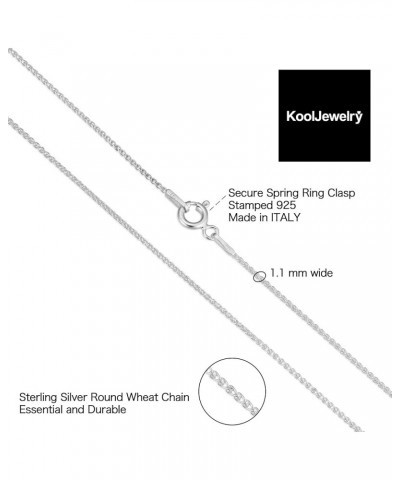 Sterling Silver Round Wheat Chain Bracelet (1.1 mm, 1.5 mm, 2 mm or 2.6 mm) 7 Inches 1.1 mm wide $10.12 Bracelets