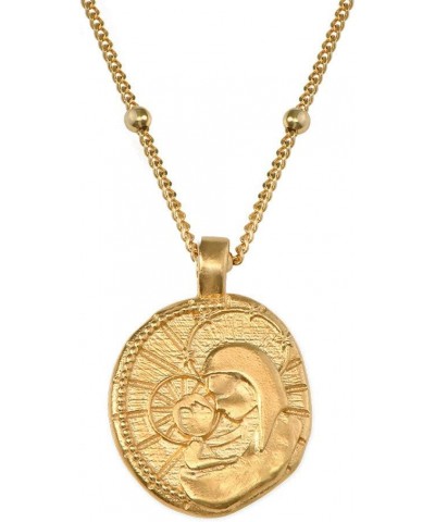 MYKA - Personalized Engraved Coin Necklace in Gold Plating with Classic Symbols: Virgin Mary - Jesus Christ - Aphrodite - Hyg...