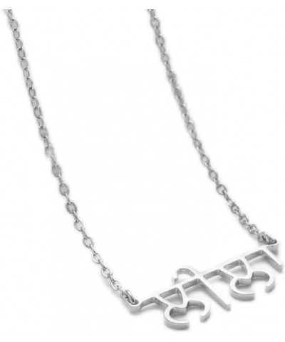 925 Sterling Silver Personalized Punjabi Name Necklace Custom Engraved Delicate Hindu Nameplate Indian Jewelry Silver $21.41 ...