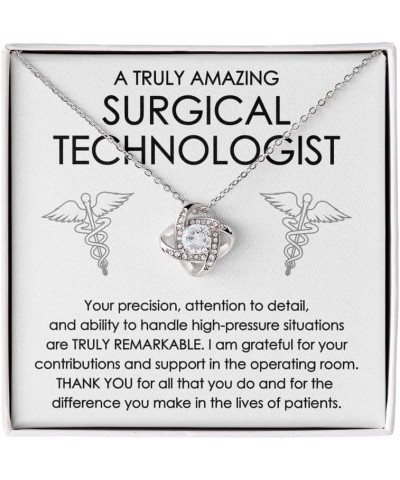 Surgical Technologist Necklace Silver Plated Love Knot Standard - Your Precision, Attention To Detail - Operating Room Techni...