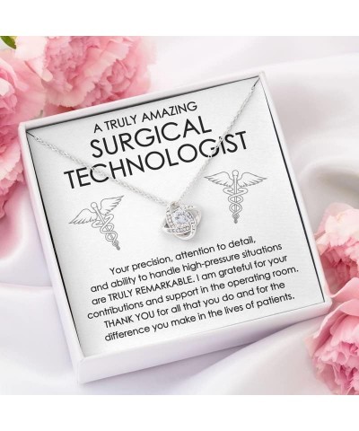 Surgical Technologist Necklace Silver Plated Love Knot Standard - Your Precision, Attention To Detail - Operating Room Techni...