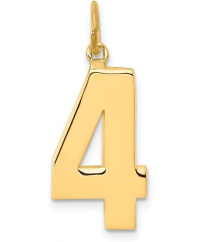 Solid 14k Yellow Gold Casted Large Number 4 Charm Pendant - 25mm x 10mm $84.96 Pendants