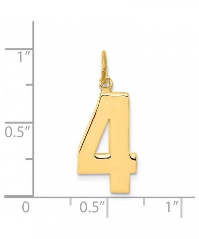 Solid 14k Yellow Gold Casted Large Number 4 Charm Pendant - 25mm x 10mm $84.96 Pendants