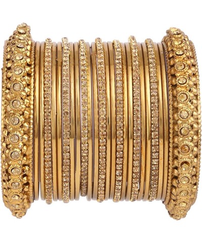 Boho Vintage Antique Gypsy Tribal Indian Oxidized Crystal Bracelets Bangle Set Jewelry LCT Gold (Set of 25 Pcs) 2-4 $12.40 Br...