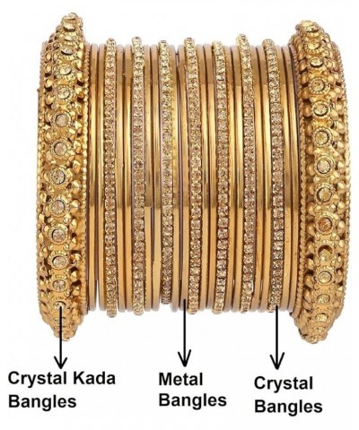 Boho Vintage Antique Gypsy Tribal Indian Oxidized Crystal Bracelets Bangle Set Jewelry LCT Gold (Set of 25 Pcs) 2-4 $12.40 Br...