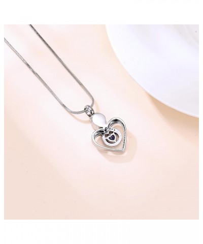 Infinity Heart Urn Necklace for Women Cremation Jewelry Birthstone Pendant Necklace Memorial Keepsake Jewelry Urn Gift for Wo...