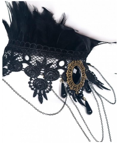 Elegant Gothic Punk Neck Chain Victorian Steampunk Princess Necklace Black Vampire Halloween Lace Jewelry Choker Black-3 $12....