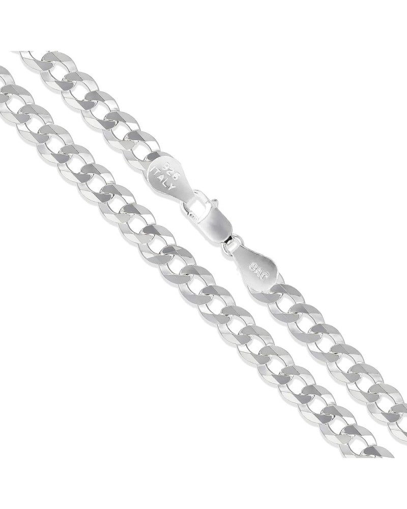 Men's Women's Sterling Silver Flat Curb Chain 1.2mm-4.4mm Solid 925 Italy Link Necklace 3.7mm Length 20 Inches $10.63 Necklaces