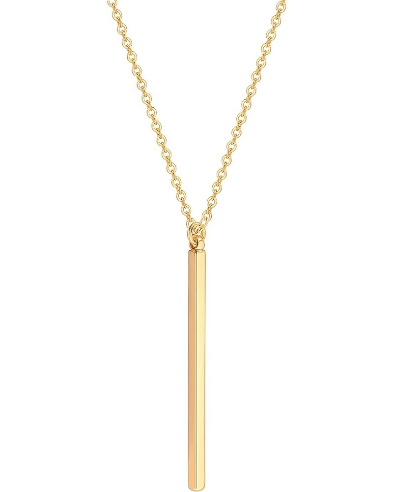 Long Disc Pendant Necklace for Women 18K Gold Plated Sweater Chain Fashion Jewelry 2.Vertical Bar $13.19 Necklaces