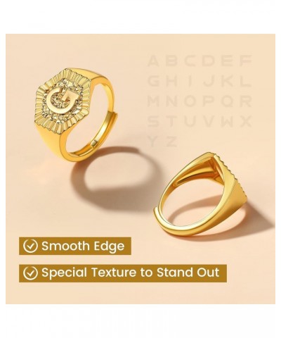 Gold Initial Letter Signet Ring, GoldChic Jewelry Women Trendy Statement Rings Women's Initials Ring for Party Letter C $10.3...