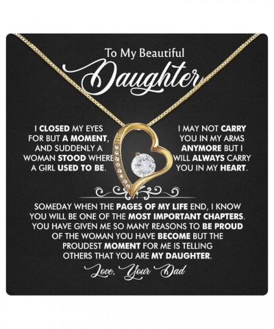 To My Daughter Necklace From Dad With Heartfelt Message & Elegant Box, Father Daughter Gifts from Dad, Birthday Gift for Daug...