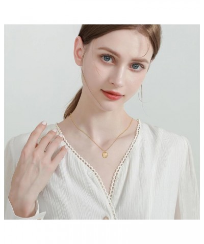 Love Heart Pendant Necklace Dainty Gold Necklace and Earrings SetCute Heart Pendant Necklace for Women White $4.67 Jewelry Sets