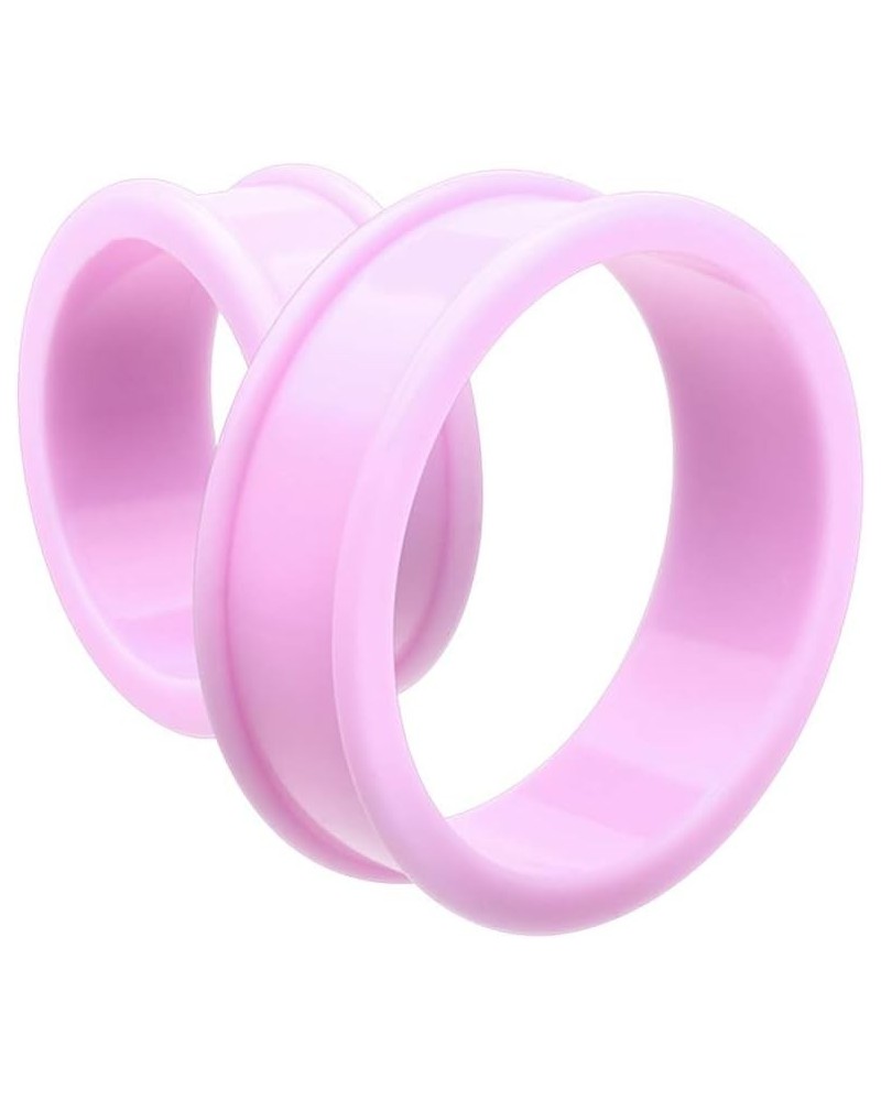 Supersize Flexible Silicone Double Flared Ear Gauge Tunnel Plug Earrings 1-1/4" (32mm), Purple $12.25 Body Jewelry