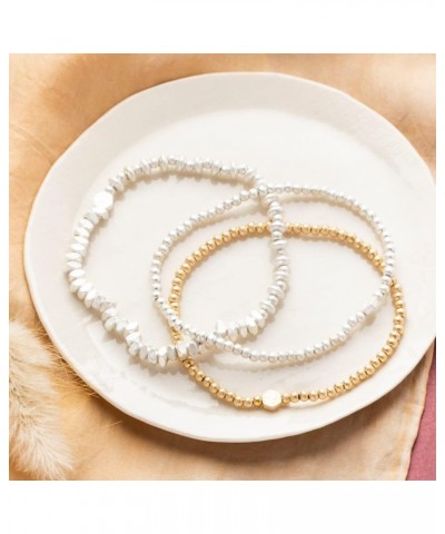 Mini Metal Stacking Bracelet - Ball Beads Silver $9.18 Bracelets