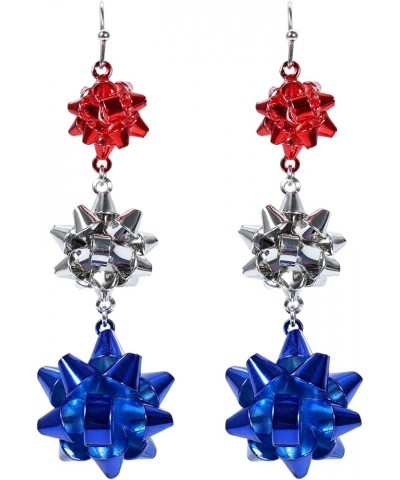 Red White Blue Patriotic Dangle Earrings July 4th Acrylic Tassel Beaded Star Stud Earring Jewelry Women Girls Fourth Independ...