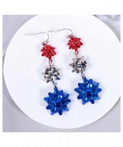 Red White Blue Patriotic Dangle Earrings July 4th Acrylic Tassel Beaded Star Stud Earring Jewelry Women Girls Fourth Independ...