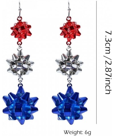 Red White Blue Patriotic Dangle Earrings July 4th Acrylic Tassel Beaded Star Stud Earring Jewelry Women Girls Fourth Independ...