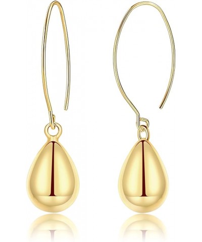 Big White Teardrop Pearl Earrings 18k Gold Plated Hoop Dangle Drop Pearl Earrings Jewelry for Women Girls Gold Dangling $11.0...