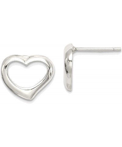 Solid Sterling Silver Heart Post Earrings $21.14 Earrings