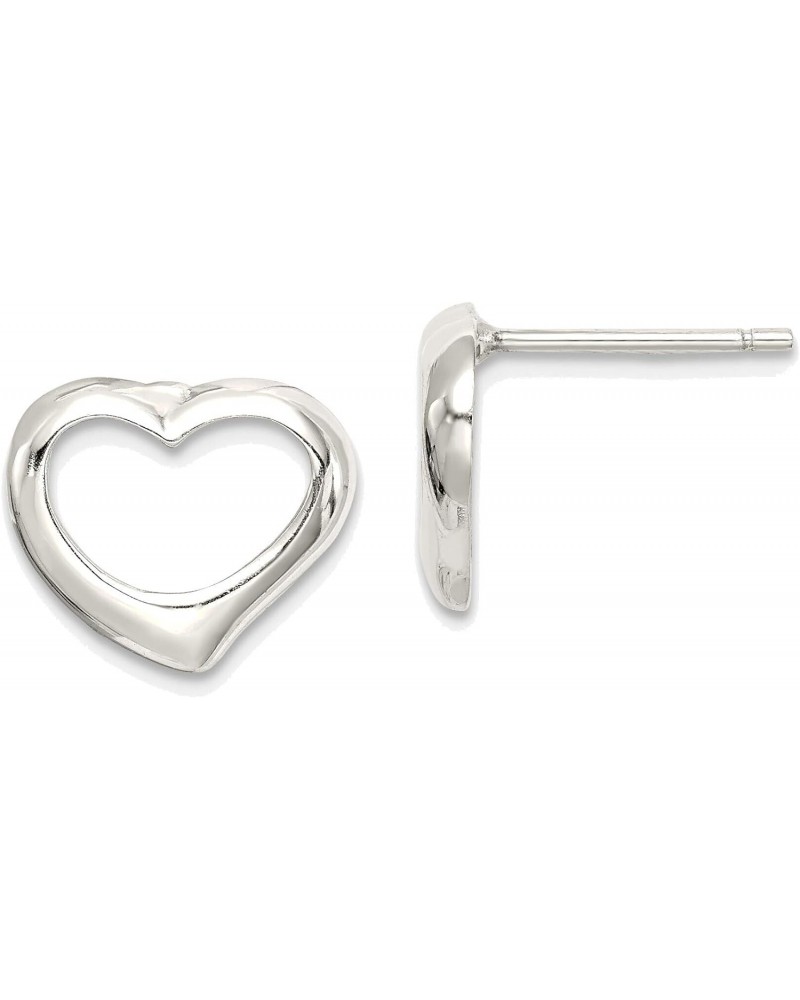 Solid Sterling Silver Heart Post Earrings $21.14 Earrings