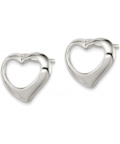 Solid Sterling Silver Heart Post Earrings $21.14 Earrings